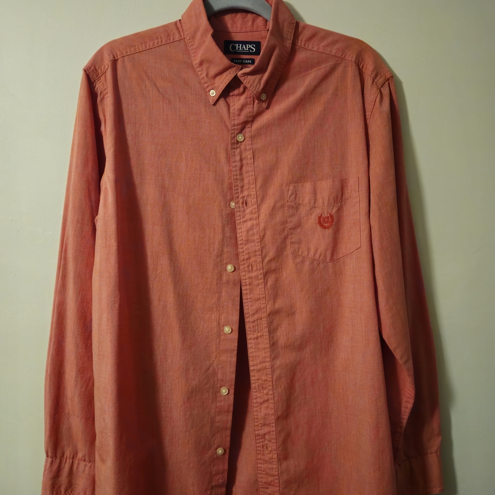 Chaps Men's Orange Button-Down Shirt